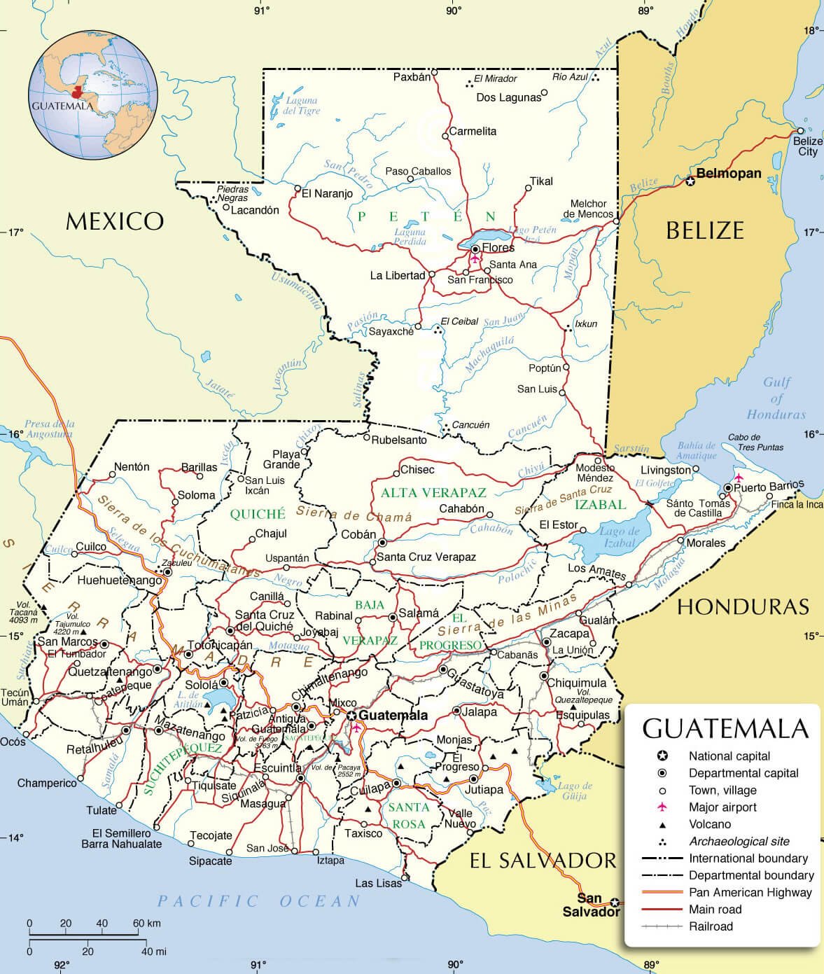 guatemala administrativ karte