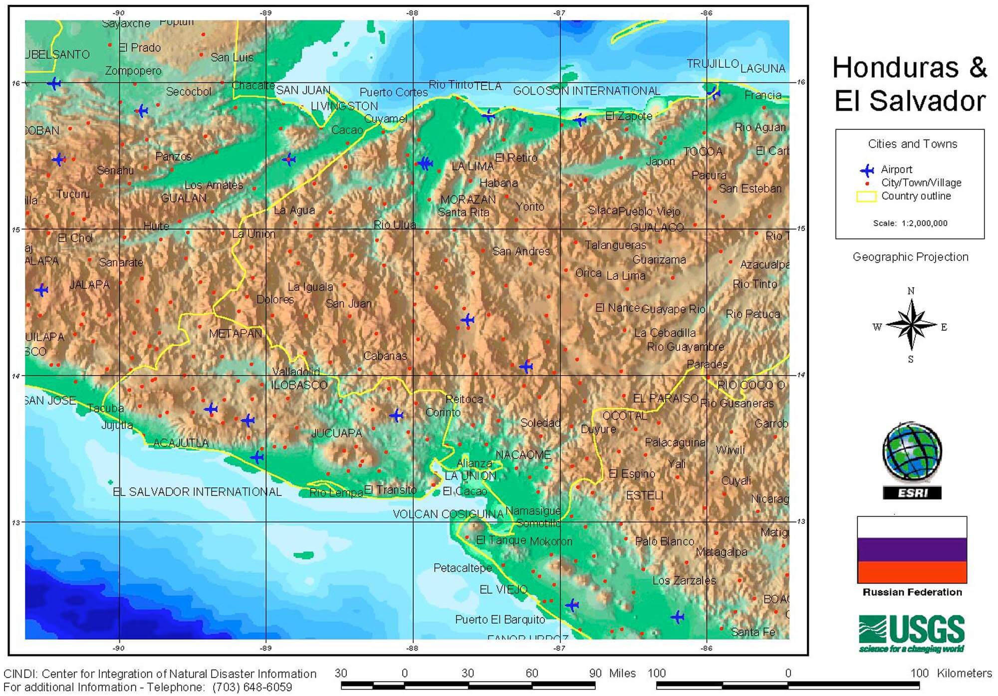 Western Honduras linderung karte 1998