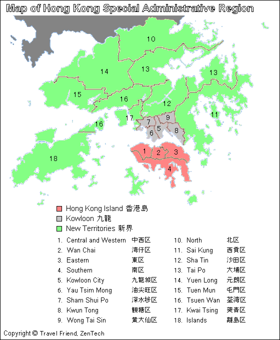 hong kong regionen karte