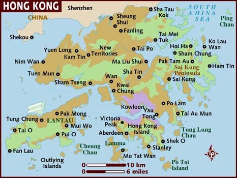 karte von hong kong