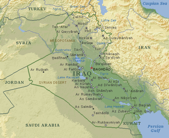 irak detailliert karte
