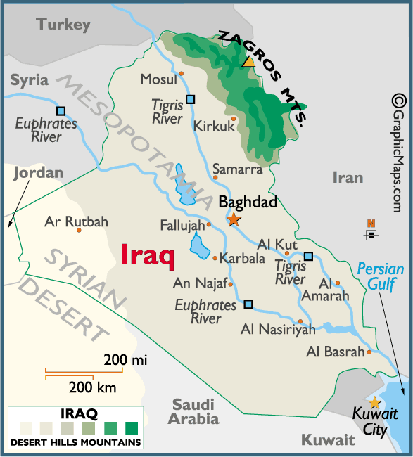 irak stadte karte