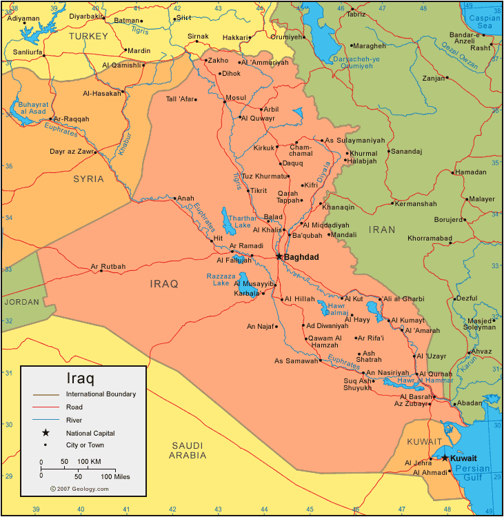 karte von irak