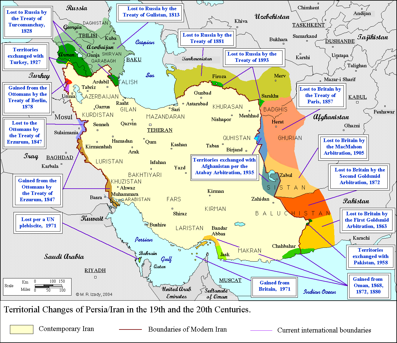 grenzen von iran karte