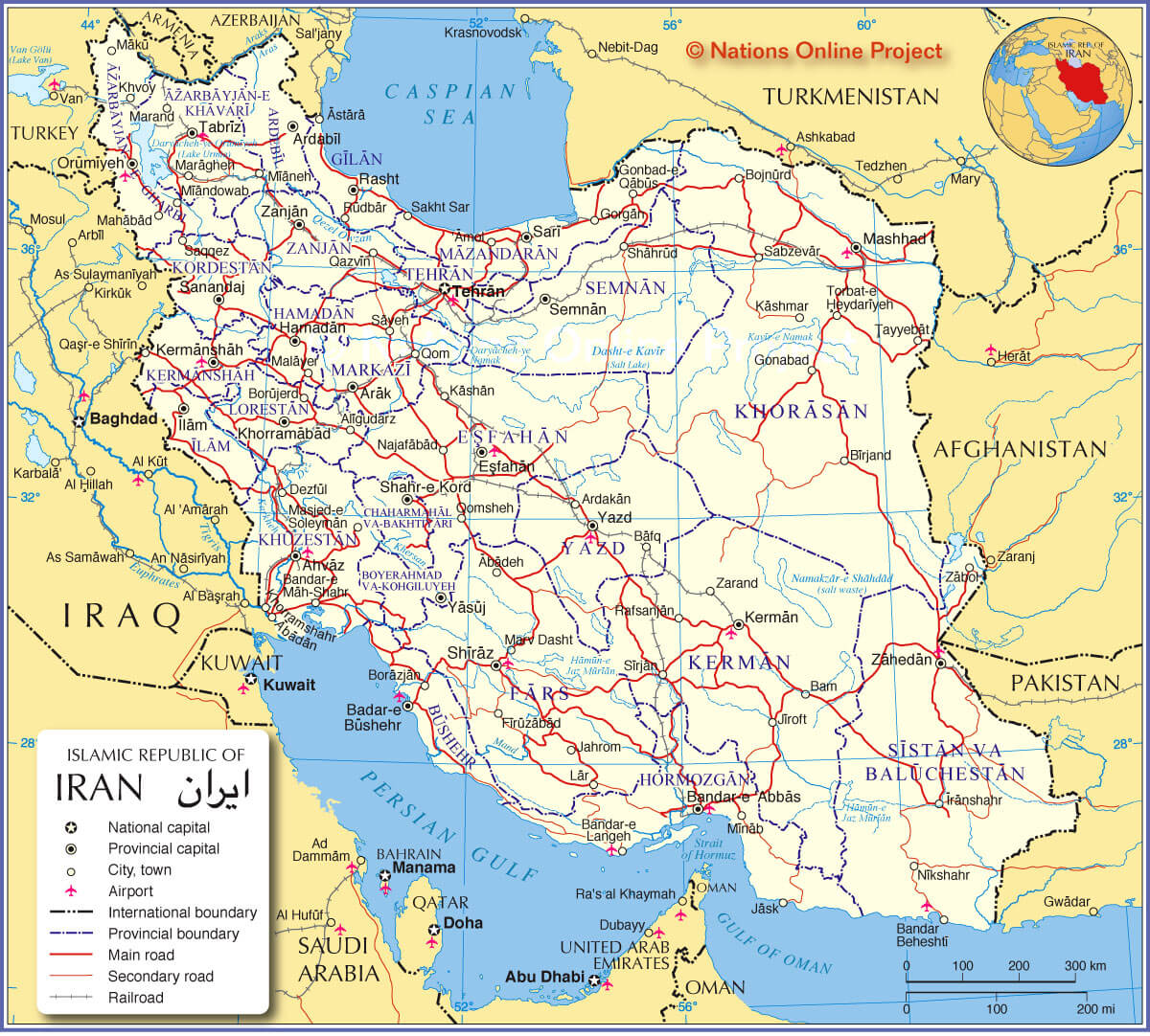 iran stadte karte