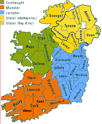 irland karte provinzen