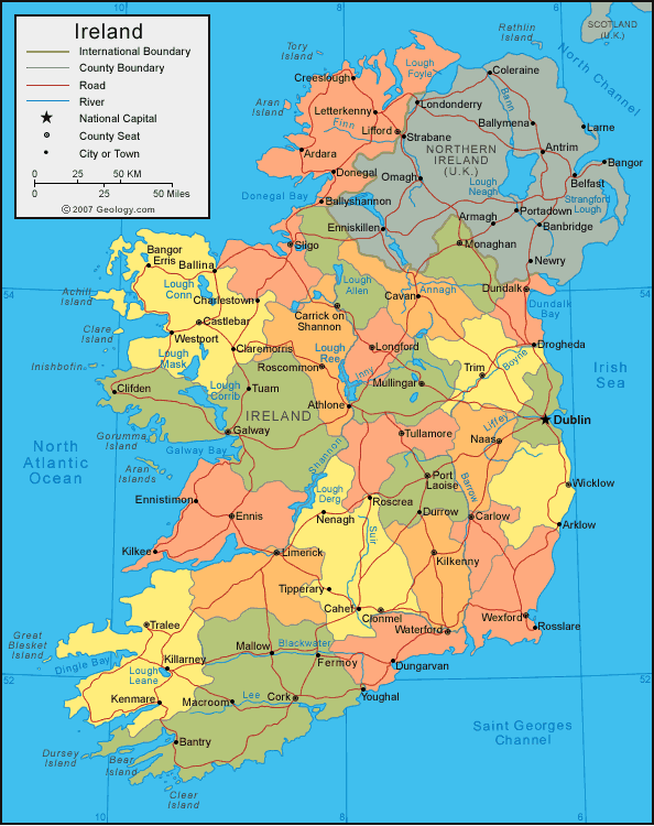 karte von irland