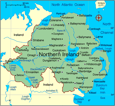 nordlich irland karte