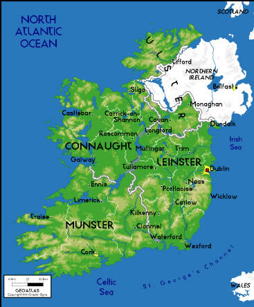 physikalisch irland karte