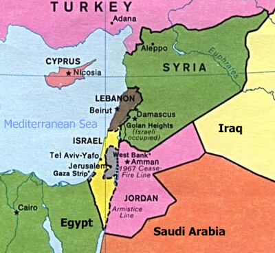 israel libanon karte