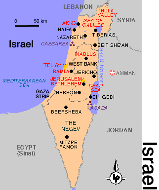 karte von israel stadte