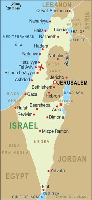 staat von israel karte