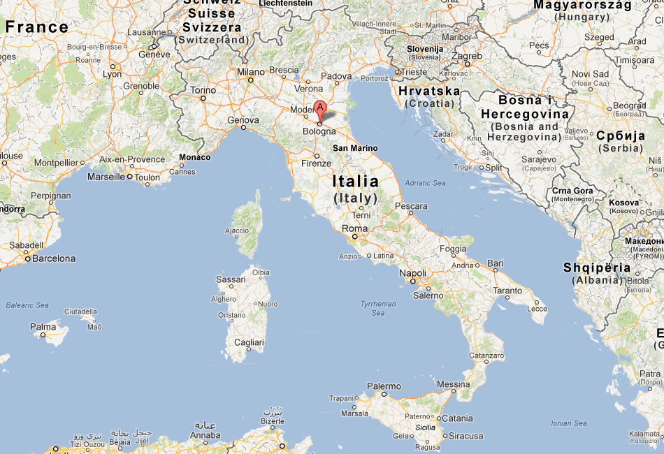 karte von Bologna italien