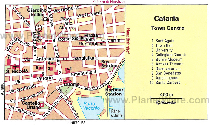 Catania center karte