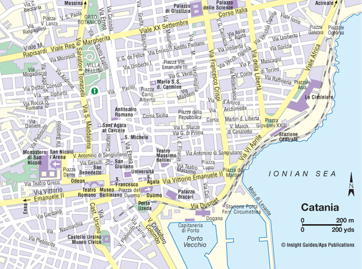 Catania street karte