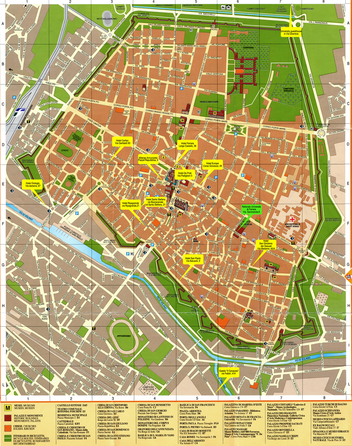 Ferrara historisch karte