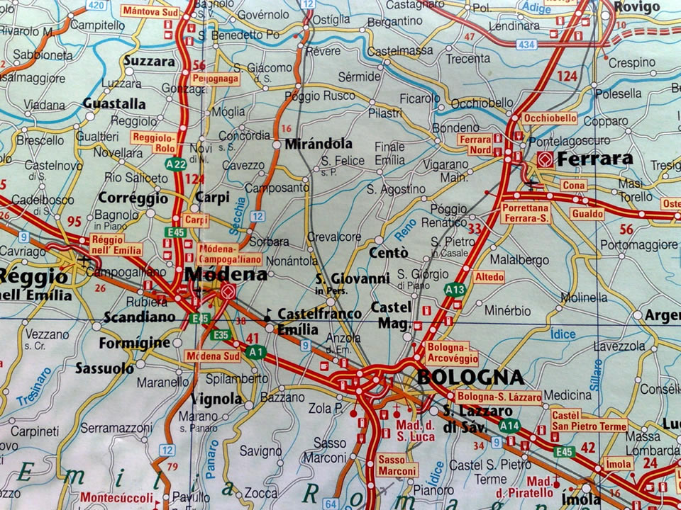 Ferrara route karte