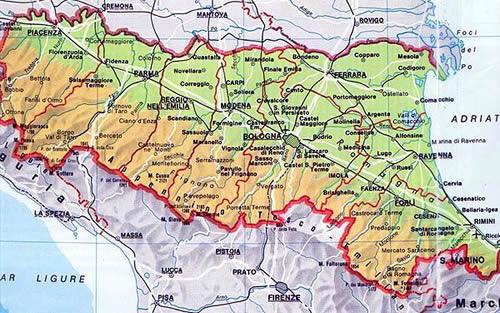 Imola regionen karte
