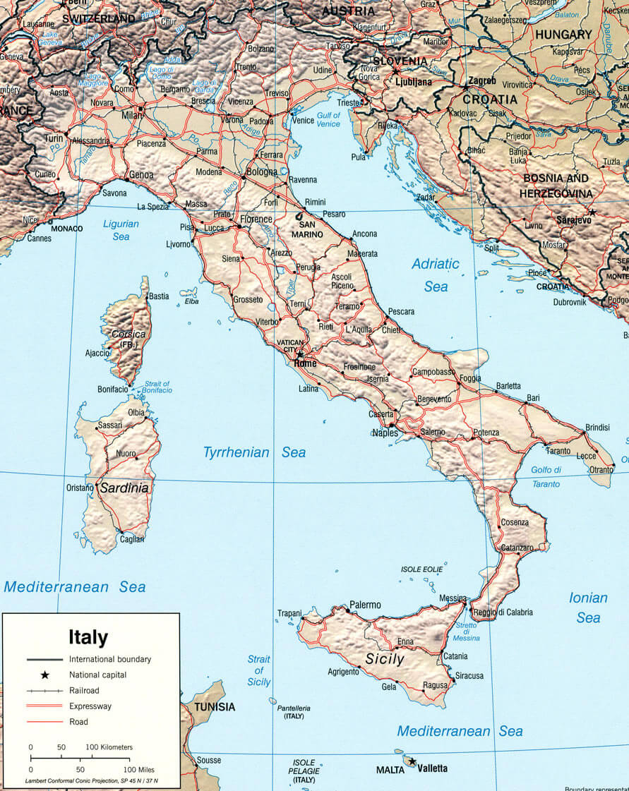 italien politisch karte