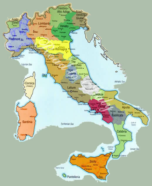italien provinzen karte
