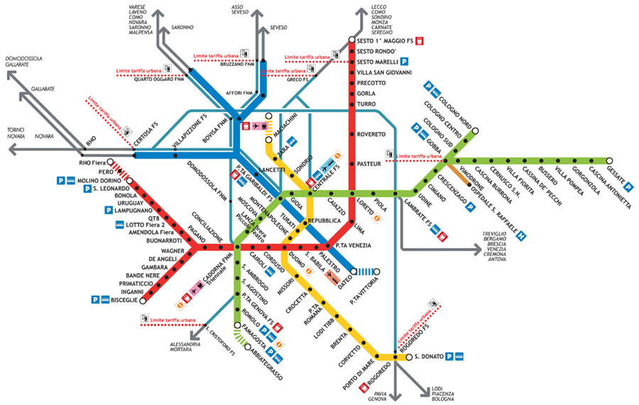 metro karte von milan