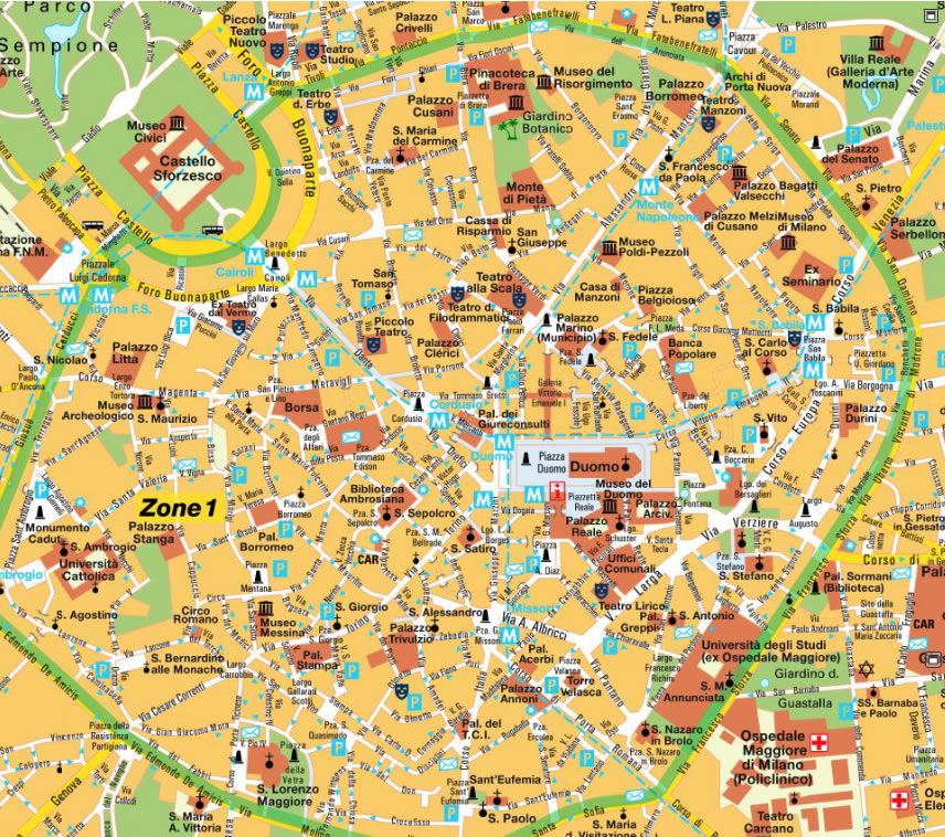 milano stadt center karte