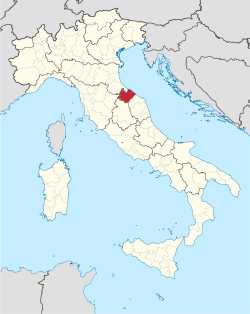 Pesaro provinnce karte italien