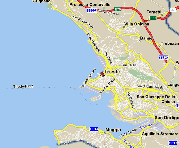 Trieste bereich karte