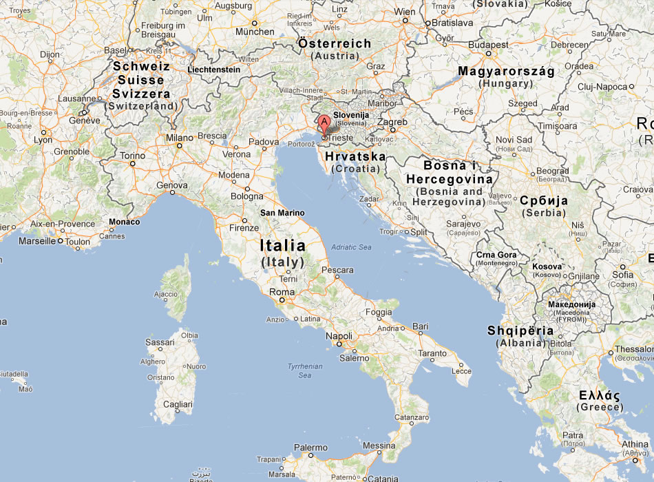 karte von Trieste italien