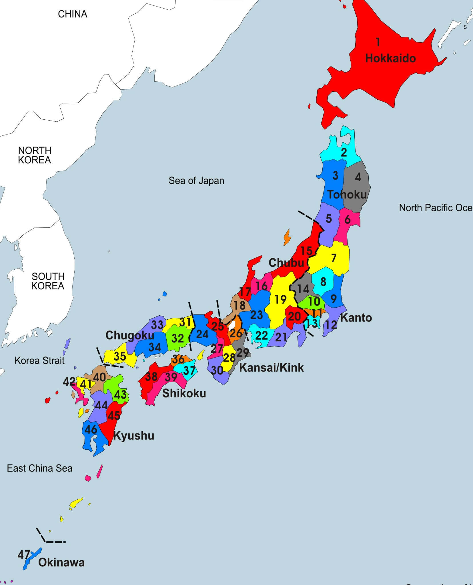 japan provinzen karte