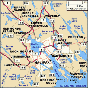 Halifax regionen karte