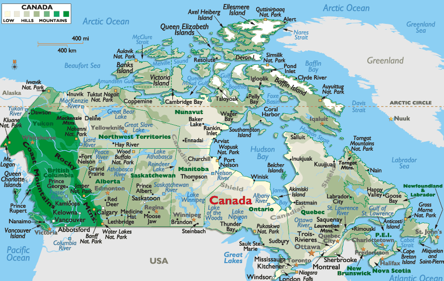 kanada karte atlas