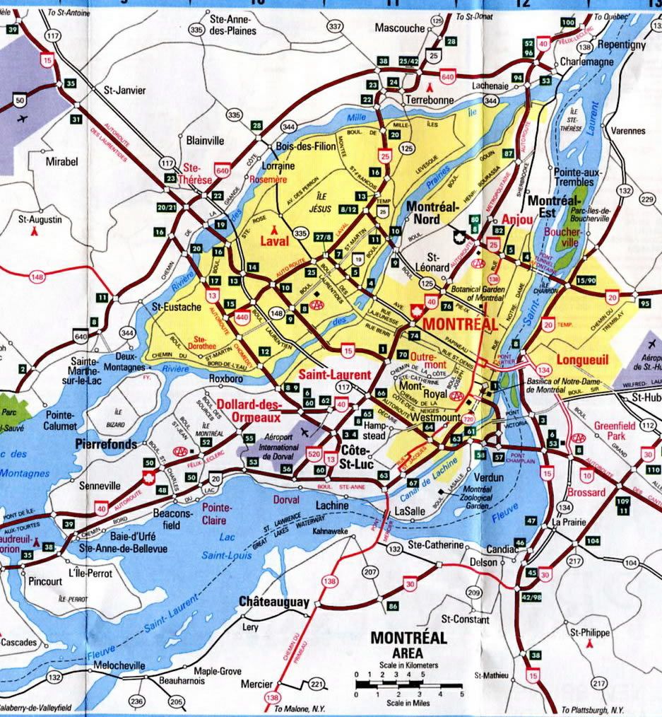 stadt karte von montreal