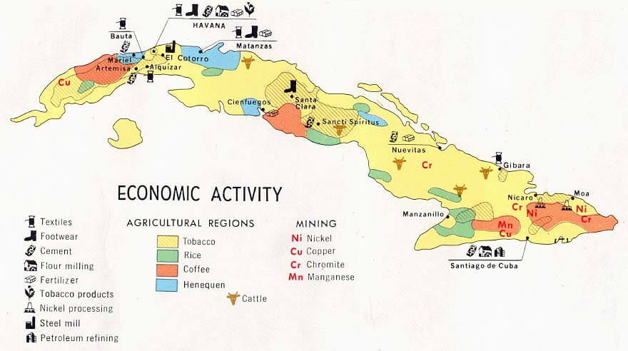 kuba okonomisch aktivitat karte 1977