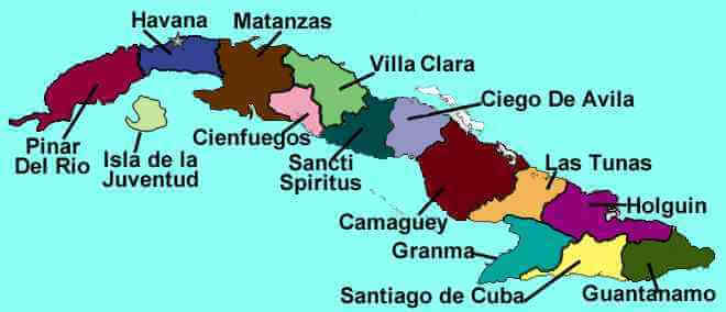 kuba provinzen karte