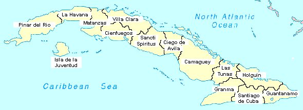 kuba regionen karte
