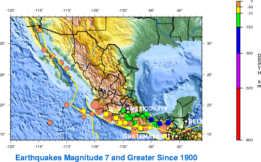 mexiko erdequakes karte