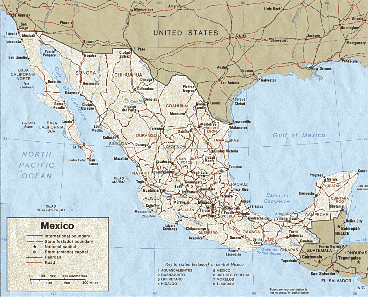 mexiko politisch karte 1988