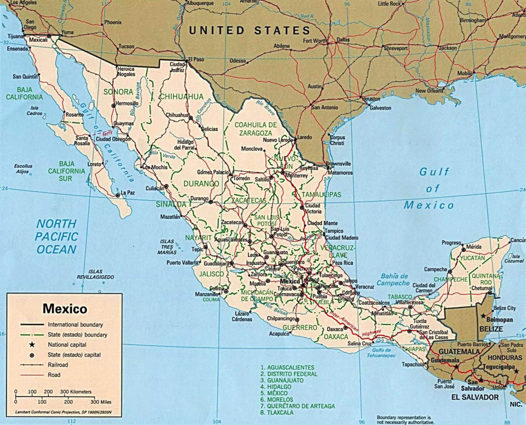mexiko politisch karte 1997