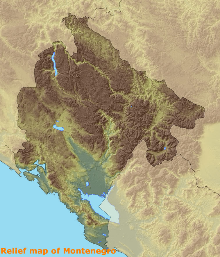 linderung karte von Montenegro