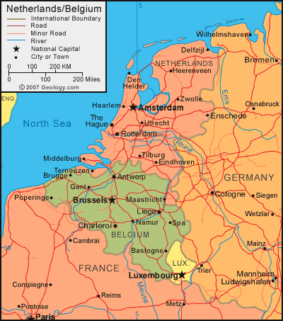 niederlande karte belgien