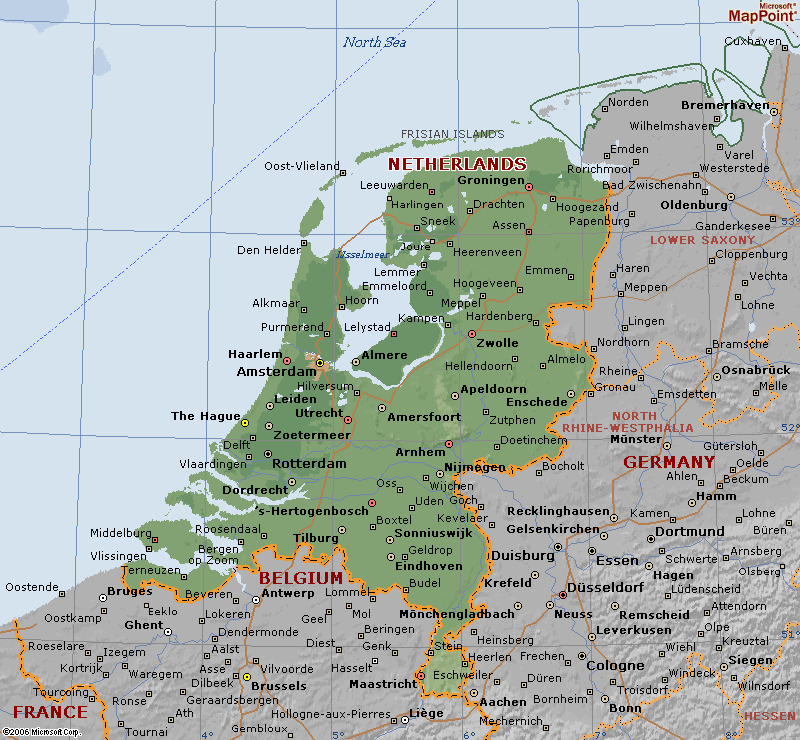 niederlande physikalisch karte