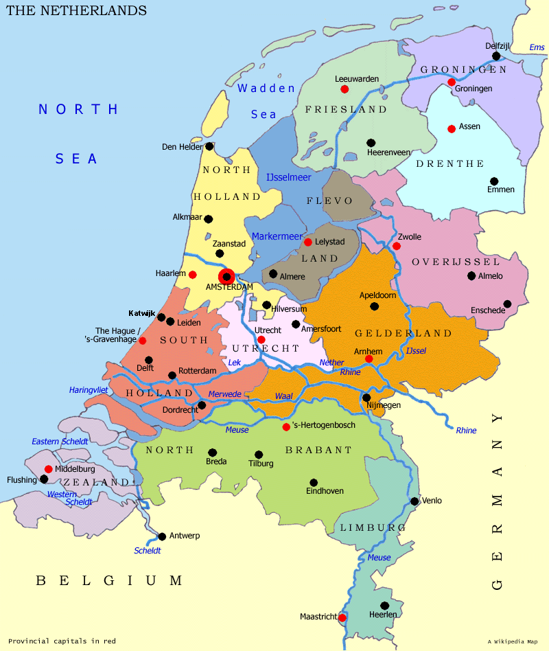 niederlande provinzen karte