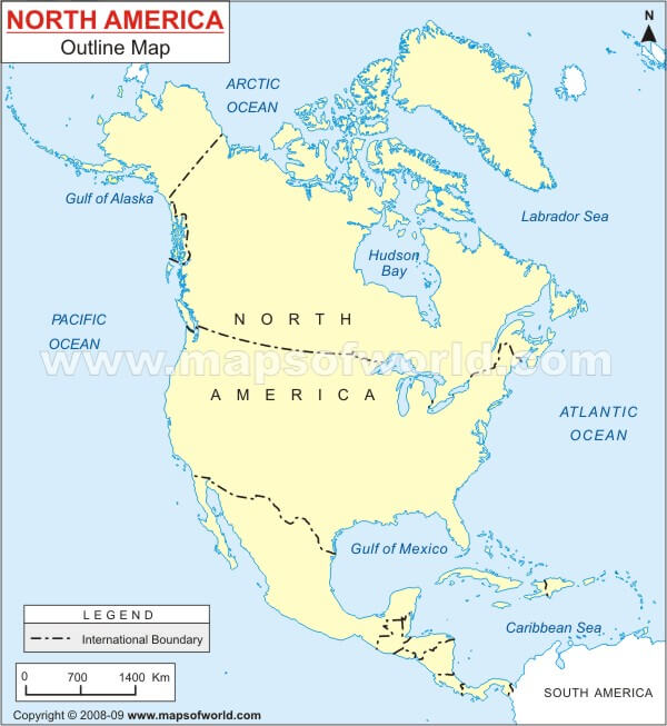 nordlich amerika skizzieren karte