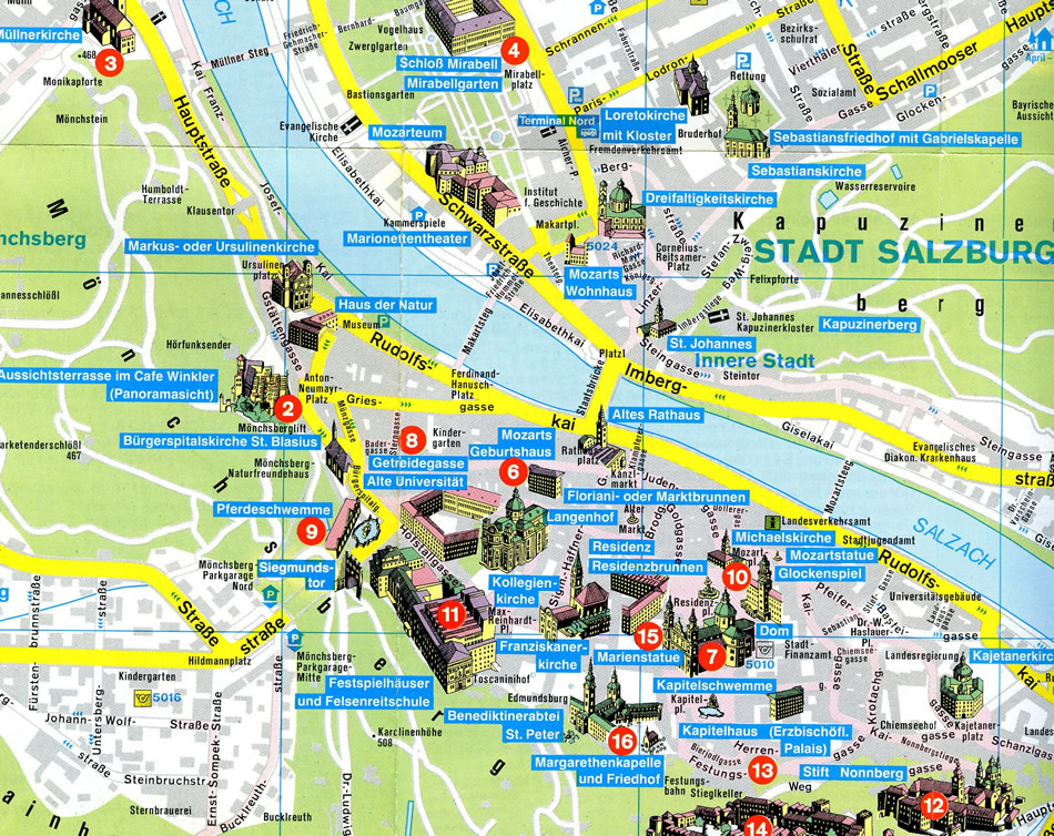 Salzburg stadt karte