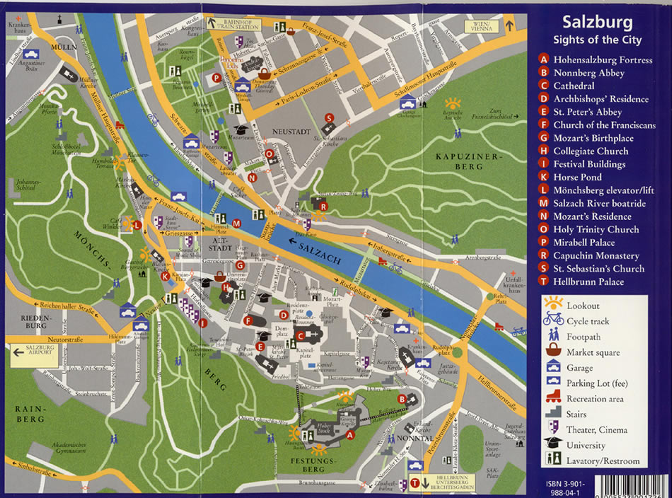Salzburg tourist karte