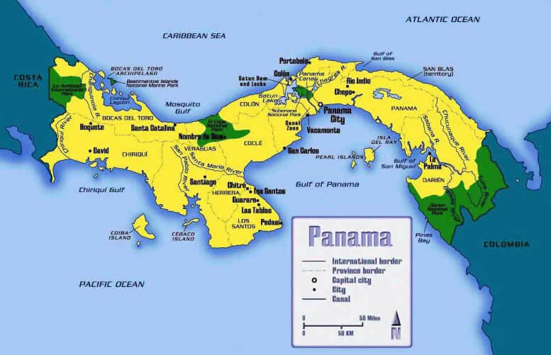 Panama Povinces Map