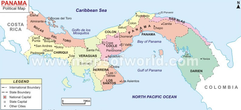 Panama politisch Map