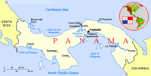 Panama stadte Map