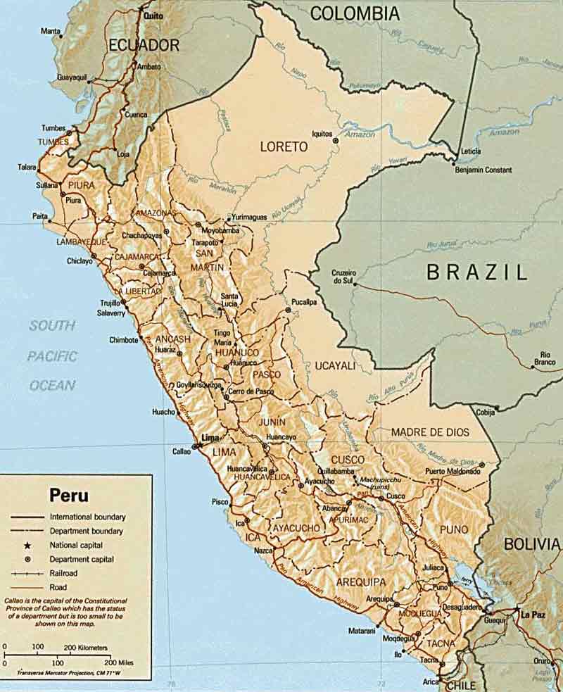 linderung karte von Peru